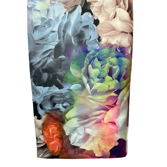 Ted Baker NWT Eliah Technicolor Bloom Floral Cap Sleeve Scuba Sheath Midi Dress - Picture 6 of 10
